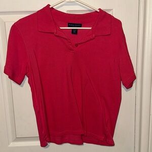3 for $10 Karen Scott pink short sleeve half button down shirt size large petite